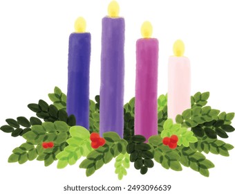 Advent candles for celebrating the birth of Jesus