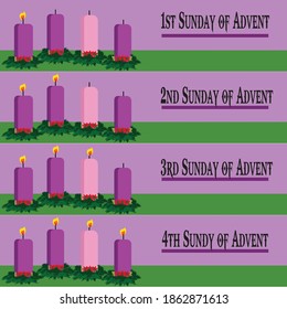 Advent candles for four weeks