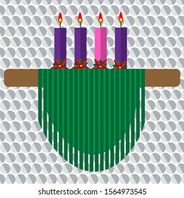 Advent candles sitting on a shelf