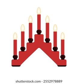 Advent candlestick, Christmas decoration - hand drawn vector illustration.