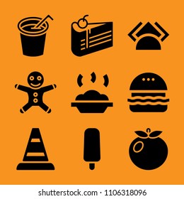 advent, green, texture, orange, material and birthday icon vector set. Flat vector design with filled icons. Designed for web and software interfaces