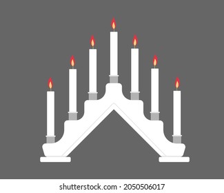 Advent lighting candle arches christmas. Vector illustration