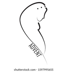Advent scene - Mary Pregnant - vector illustration