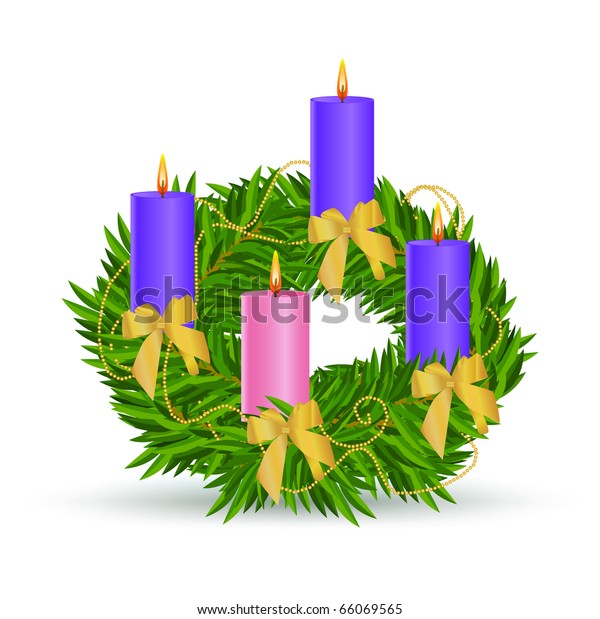 Advent Wreath Icon Vector Stock Vector (Royalty Free) 66069565