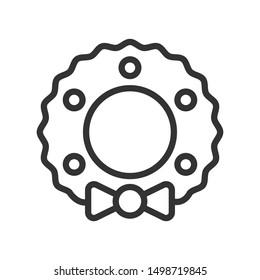 advent wreath outline vector icon isolated on white background. christmas wreath flat icon for web, mobile and user interface design. winter holidays concept