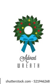 Advent wreath in white background 2