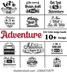 Adventur T shirt Design Bundle, Vector Adventur T shirt design, camping shirt, Adventur, camping, outdoor, typography SVG tshirt design bundle Collection