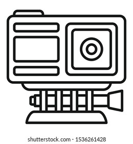 Adventure action camera icon. Outline adventure action camera vector icon for web design isolated on white background