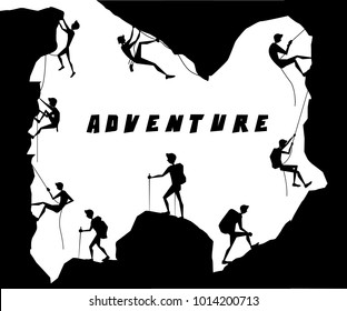 adventure activity silhouette cartoon design
