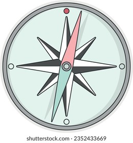 adventure, arrow, cartography, compass, design, direction, east, equipment, exploration, geography, icon