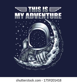 adventure astronaut vector illustration