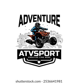adventure atv sport with smoke illustration