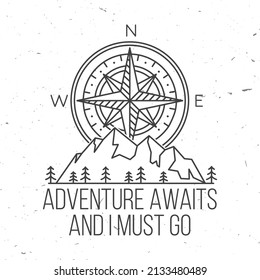 Adventure Await Must Go Outdoor Adventure Stock Vector (Royalty Free ...