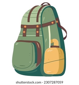Adventure awaits with backpack green isolated