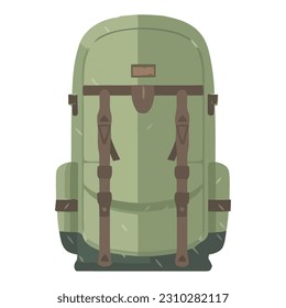 Adventure awaits with backpack and hiking equipment isolated