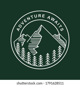 Adventure Awaits Badge Vector Illustration