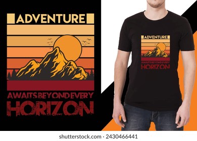 Adventure Awaits Beyond Every Horizon T-Shirt Design  