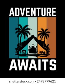 Adventure Awaits Camping T-Shirt Design