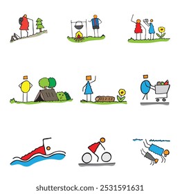 Adventure Awaits: A Hand-Drawn Travel Doodle Icon Set

This whimsical collection of hand-drawn travel doodles offers a unique and charming visual style for your projects. From quirky landmarks to play