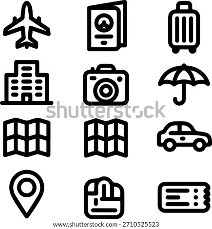 Adventure awaits, in icon form! Vector travel icons for websites and apps.