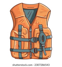 Adventure awaits with safety equipment for extreme water sports journey isolated