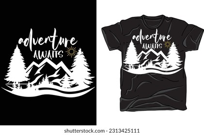 Adventure Awaits Shirt,Camping Shirt,Camping Tee,Camping Gift,Camper Shirt,Camp Squad shirt,Matching Friends Camping Shirt,Road Trip