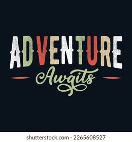 Adventure awaits in this vintage typography t-shirt design. Get inspired to explore and embrace the journey. 100% editable vector format for easy customization. Digital product only