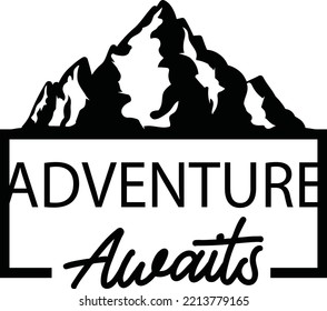 Adventure awaits vector file, Camping svg design