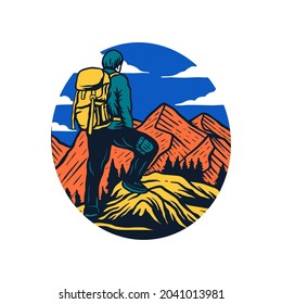 Adventure awaits vector illustration suitable for tshirt design