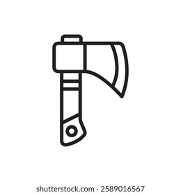 Adventure Axe Outline Icon Vector Illustration