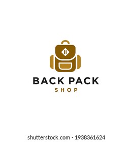 adventure backpack bag logo design icon Vector in modern vintage hipster simple style Illustration