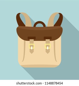 Adventure backpack icon. Flat illustration of adventure backpack vector icon for web design