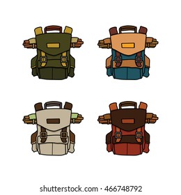 Adventure Backpack Set Vector
