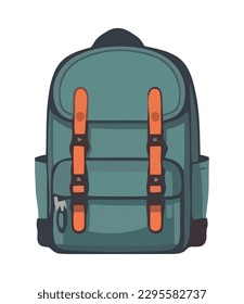 Adventure backpack symbolizes exploration icon isolated