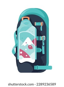 Adventure backpack symbolizes fun journey in nature isolated