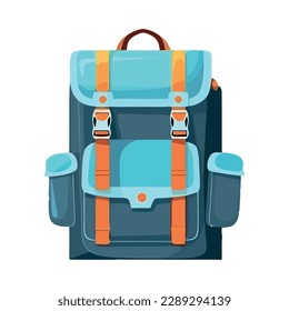 Adventure backpack symbolizes successful exploration icon isolated