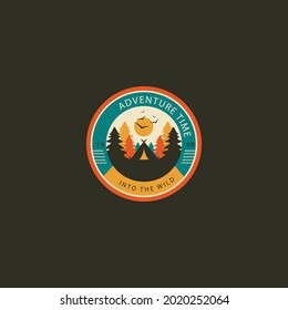 adventure badge colored vector logo