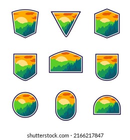 Vector de ilustración de diseño de insignia de aventura