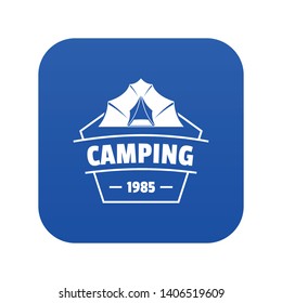 Adventure badge icon blue vector isolated on white background