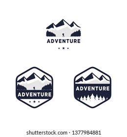 Adventure badge logo design vector illustration