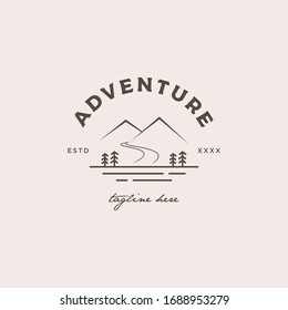 Adventure badge logo design vector illustration