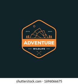 Adventure badge logo design vector illustration