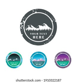 adventure badge logo template with color different types