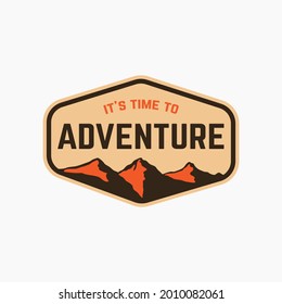 Adventure badge mountain explore patch sticker emblem logo illustration