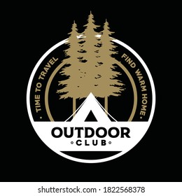 Adventure badge and outdoor logo design template 