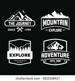 Adventure badge and outdoor logo design template 