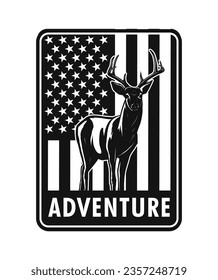 adventure badge with USA flag background