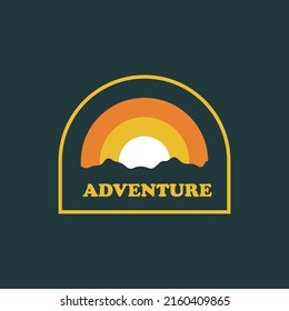 Adventure Badge Vintage Vector Icon Logo Design Template