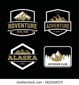 Adventure badges set dan logos with vintage style