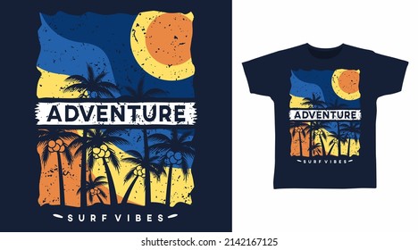 Adventure beach cartoon tshirt concept design